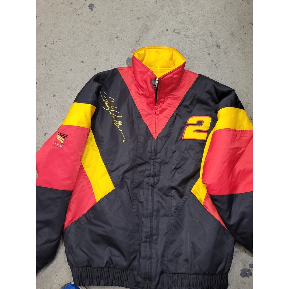 Vintage‎ Nutmeg Racing NASCAR Jacket Mens Medium Rusty Wallace #2 Colorblock EUC